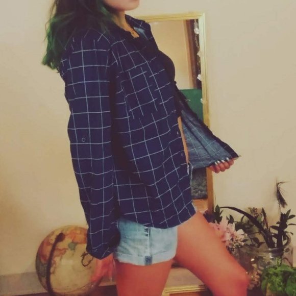 Gingham Oxford Button Down Shirt size L EUC - Picture 3 of 4